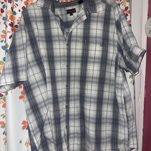 Wolverine Gray and Blue Plaid Casual Shirt
